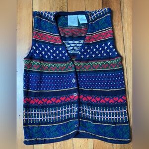 Colorful Knit Erika and Company Button-Up Vest